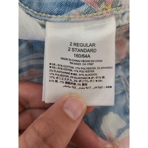 Old navy size 2 women's rockstar mid rise floral print skinny jeans - Picture 6 of 10